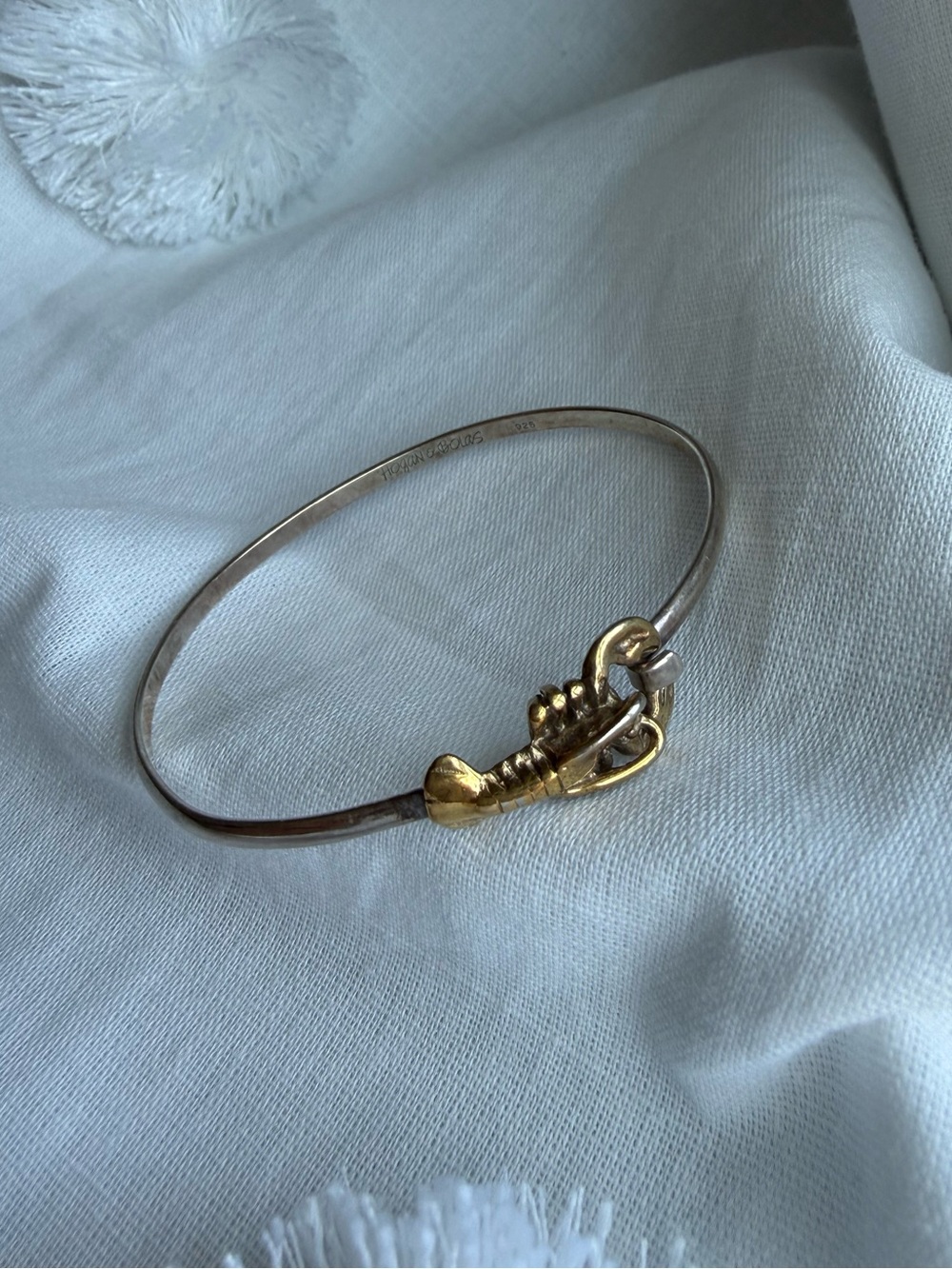 HOGAN & BOLAS Sterling Silver and Gold Lobster Hook Eye Bracelet